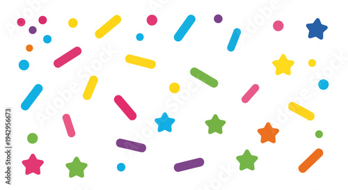 Sprinkles Vector Illustration, Colorful Background, Sweet Treats, Design Elements