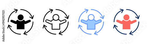 Repeat Action icon set multiple style collection