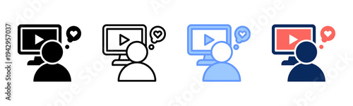 Content Reaction icon set multiple style collection