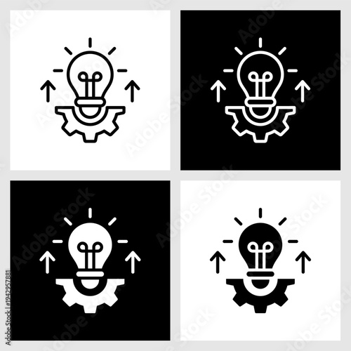 Innovation Icon with Black and White Background