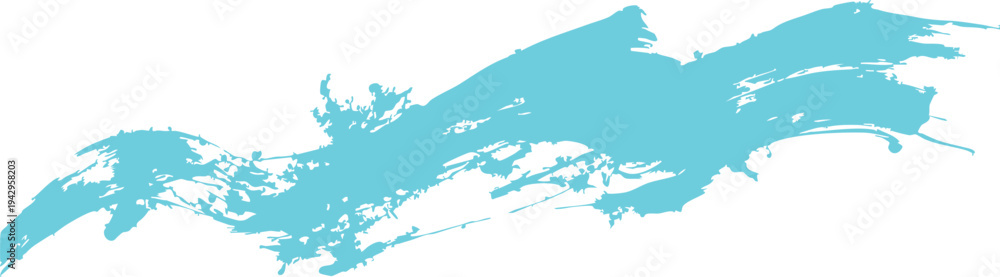 Fototapeta premium Abstract cyan blue brush stroke on white