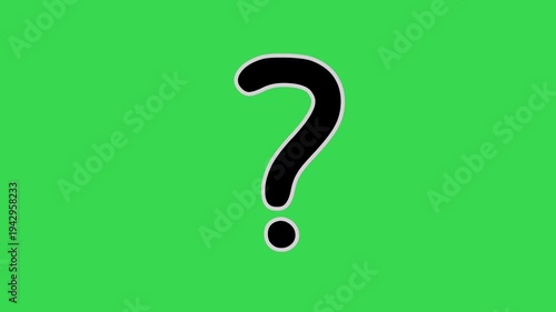 Animated Question Mark Symbol on Green Screen Chroma Key