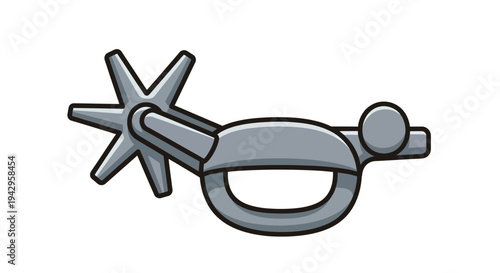Spur Vector Illustration, Western Design, Cowboy Graphic, Isolated Icon, Countryside Element