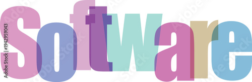 Software Word Overlapping Text Design Vector