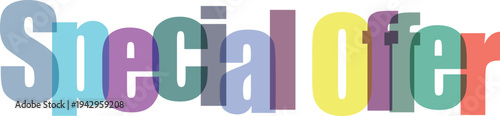 Colorful Overlapping Special Offer Text Design