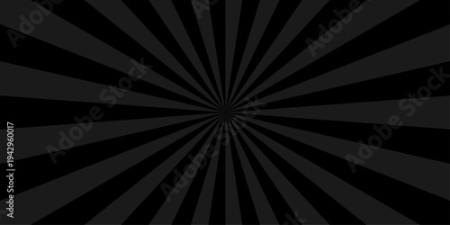 Abstract black and gray summer sun rays cosmic sunburst backdrop background. seamless retro vintage burst sunrise vector wallpaper design.