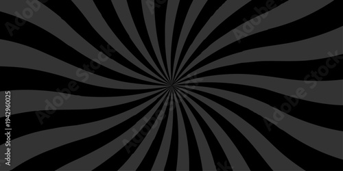 Abstract black and gray summer sun rays cosmic sunburst backdrop background. seamless retro vintage burst sunrise vector wallpaper design.