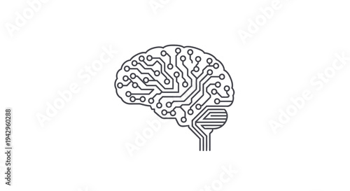 A 3d medical vector illustration of a human head with a brain sketch representing a mind concept for science, intelligence, and anatomy design