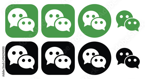 WeChat communication social media platform icon, WeChat chat bubble logo symbol vector illustration