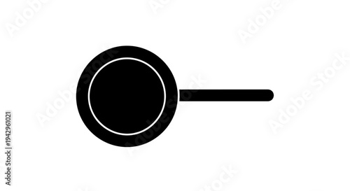 Simple black frying pan icon on white background