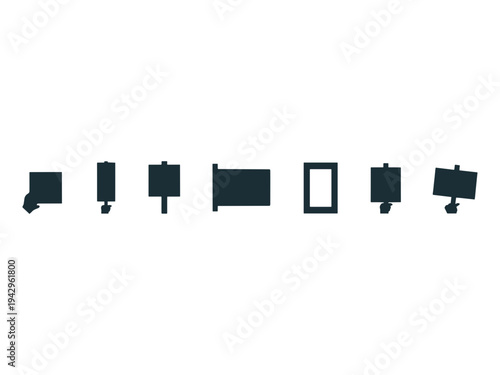 Black minimalist silhouette icons bundle pack of furniture and electronics 