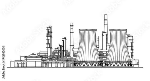 Industrial Factory Complex Architecture.