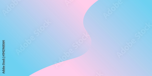 抽象グラデーション背景 青とピンクの有機的カーブが重なるモダンなミニマルデザイン背景素材 / Abstract blue pink gradient background with organic curved shapes modern minimal design
