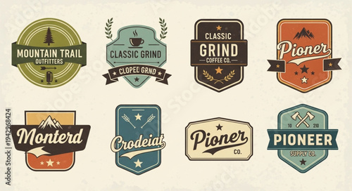 Set of vintage retro badges and labels for design.
