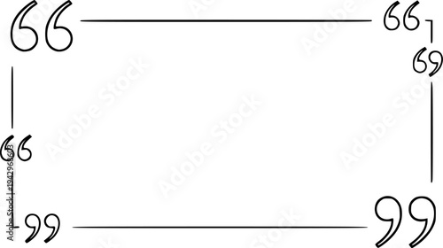 Quote marks frame vector set

