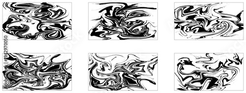 Set of white and black marble texture vector background. Stone or rock bundle, collection. Vector design.