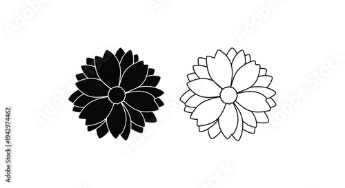 Two floral designs one dark and one light in stark silhouette