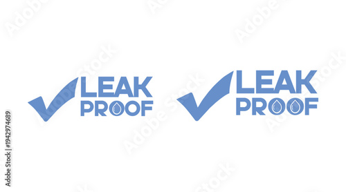 Leak Proof Seal Check Mark Logo – Waterproof Protection Badge Icon