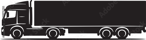 Cargo Truck Transport Vector Silhouette