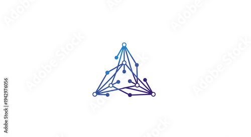 Abstract Network Connection Triangle with Nodes and Lines