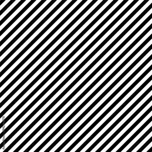 Diagonal striped pattern. Seamless background with black and white diagonal lines. Vector illustration.