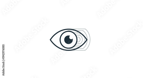 Abstract Eye Symbol with Motion Lines - Conceptual Vision and Perception