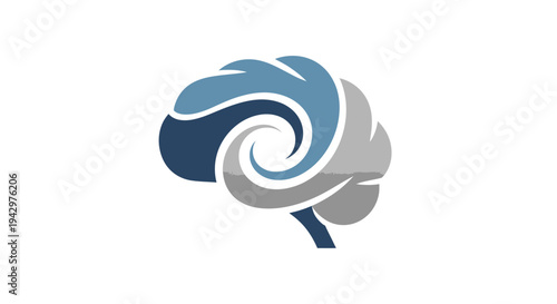Abstract Brain Concept with Swirling Layers of Thought and Intelligence