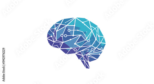 Abstract Brain Network Illustration with Polygonal Design