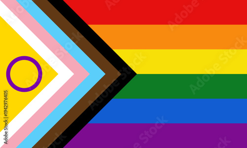 Progress pride flag, intersex inclusive rainbow flag, LGBT