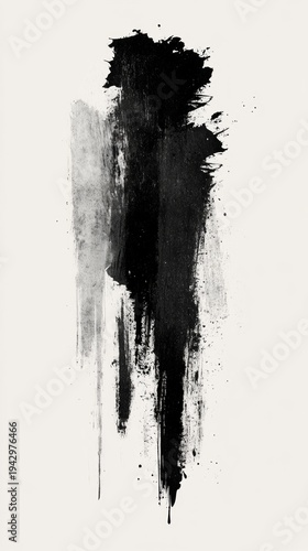 Black and white paint splatters create a dramatic and chaotic image, conveying tension and creative disorder — suitable as a background for art projects or music albums.