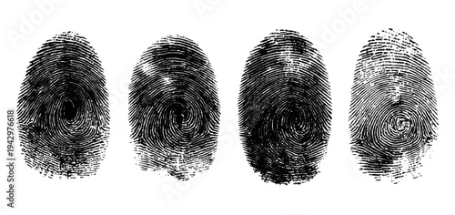 Abstract forensic grunge set fingerprint background texture. vector black grunge fingerprint distressed dirty background design element.