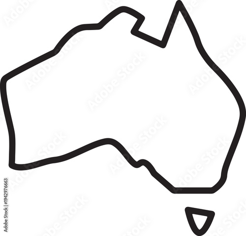 Outline of a country with a distinctive shape and a small island isolated on transparent background