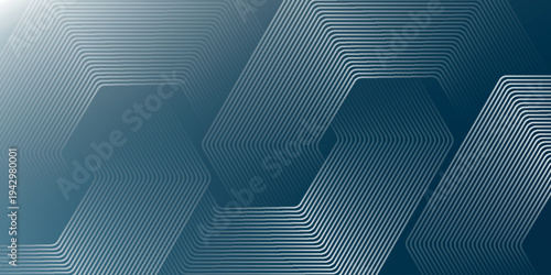 Abstract background with overlapping glowing white hexagonal lines. Minimalist geometric line design for poster, flyer, cover, website, and banner. VOL. 3