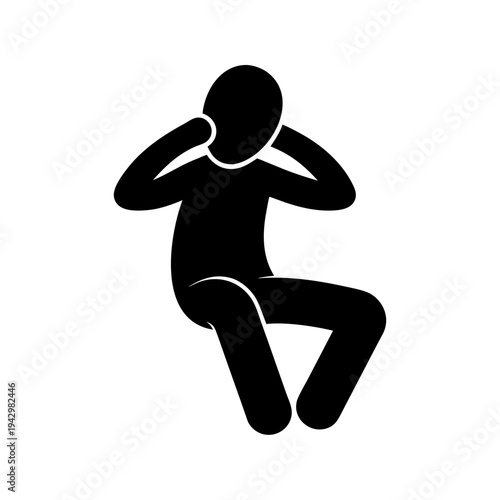 black silhouette of a calm and relaxed man with phlegmatic personality