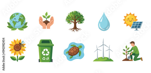 World Earth Day Illustration Set