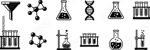 Laboratory equipment and science icons