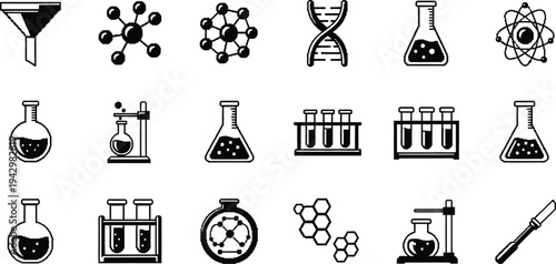 Laboratory equipment and chemical symbols