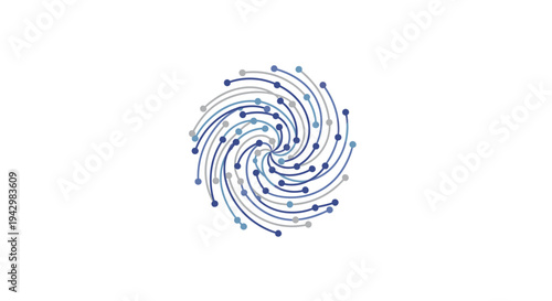 Abstract Network Connection Spiral Design, Digital Technology Concept