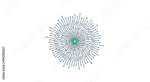 Abstract Circuitry Pattern with Central Core - Technology Background