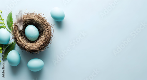 Easter eggs and nest a symbol of springtime renewal and easter traditions
