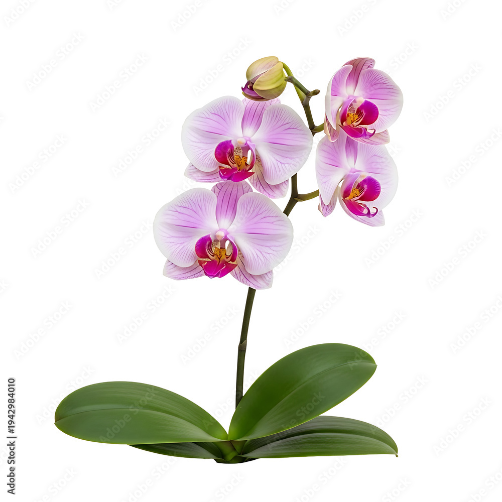 Obraz premium A beautiful pink orchid plant on transparent background