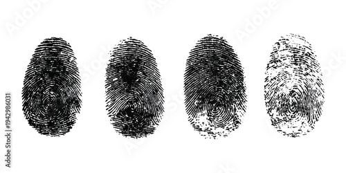 Abstract forensic grunge set fingerprint background texture. vector black grunge fingerprint distressed dirty background design element.