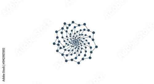 Abstract Network Connection, Digital Data Flow, Interconnected Nodes