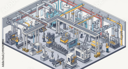 Industrial Factory Floor Layout Diagram.