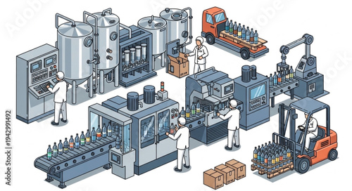 Industrial Factory Production Line Machinery.