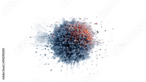 Wallpaper Mural futuristic nano technology particles visualization isolated on white background Torontodigital.ca