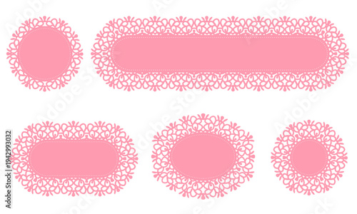 Oval Doily Lace Placemat Design Set - Laser Cut Template Cutouts