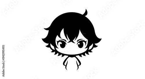 Chibi Character Portrait with Sharp Eyes