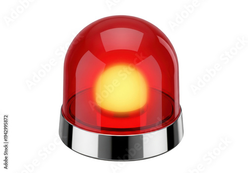 a red emergency light with a yellow center