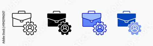 Portfolio Icon Sheet Multiple Style Collection Isolated Vector